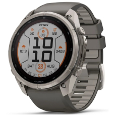 Garmin Fenix 9 Pro - Solar 47mm Titanium Pebble Gray/Silver Gray Silicone Band (010-04339-05)